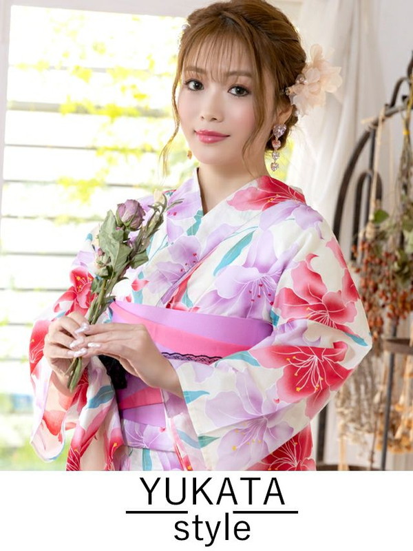 MyDress マイドレス 【浴衣セット】ふんわり淡色百合文様ゆかた2点セット[H2301001]_6