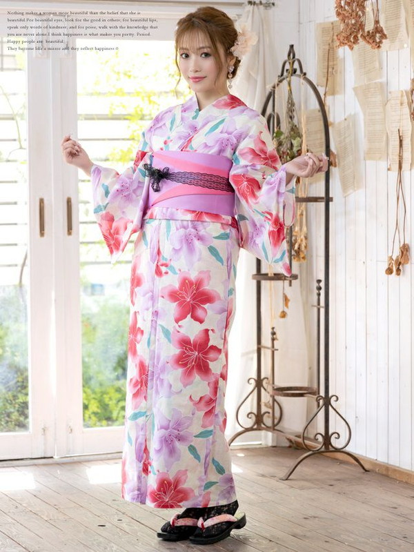 MyDress マイドレス 【浴衣セット】ふんわり淡色百合文様ゆかた2点セット[H2301001]_10