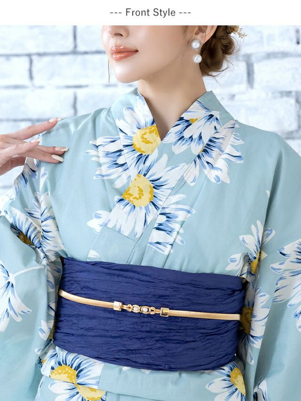 MyDress マイドレス 【浴衣セット】ミント地に木春菊文様ゆかた2点セット[H2301010]_3