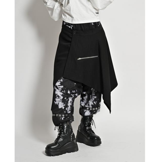 PSYCHO NATION サイコネーション スカート脱着 総柄サルエルパンツ 133303 PSYCHO NATION サイコネーション スカート脱着 総柄サルエルパンツ