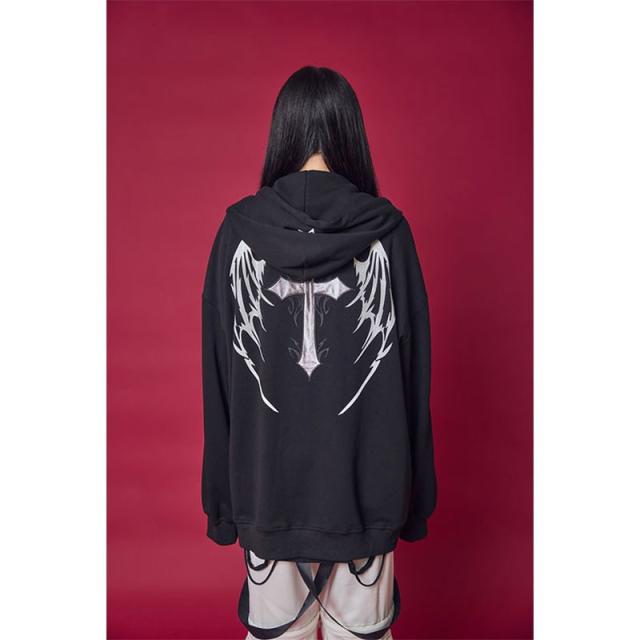 PSYCHO NATION サイコネーション ウィングクロス ZIPパーカー 原宿 病