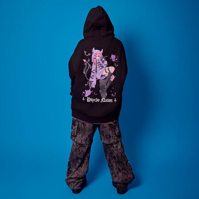 PSYCHO NATION × 寝田ルネ コラボ 3WAY デビル パーカー 寝田ルネ×PSYCHO NATION(サイコネーション) デビルパーカー