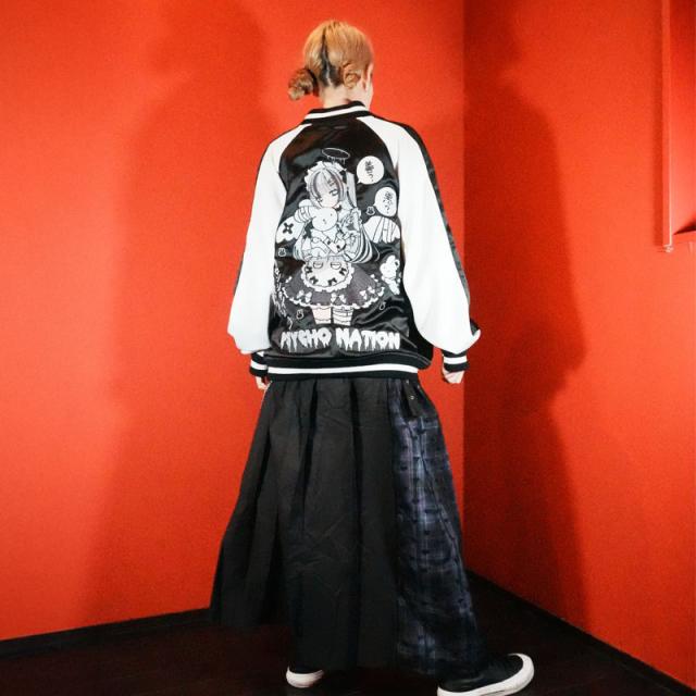 PSYCHO NATION サイコネーション 【4サイズ/2カラー】寝田ルネ コラボ メイドリバーシブルスカジャン 原宿 病みかわ 地雷 天使界隈 メンズ レディース 744021_10