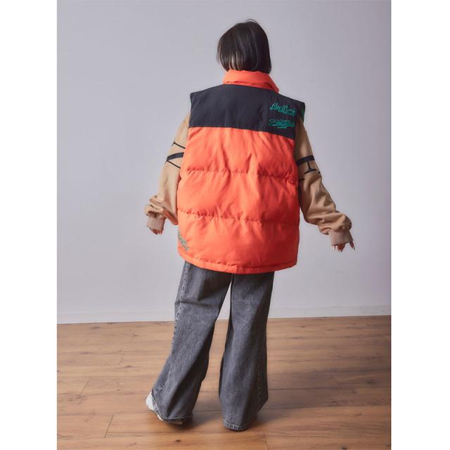 Rings リングス 【MLサイズ/3カラー】配色ロゴ刺繍 裏フリース中綿ベスト メンズ レディース ユニセックス 133706 MLサイズ/3カラー】配色ロゴ刺繍 裏フリース中綿ベスト メンズ