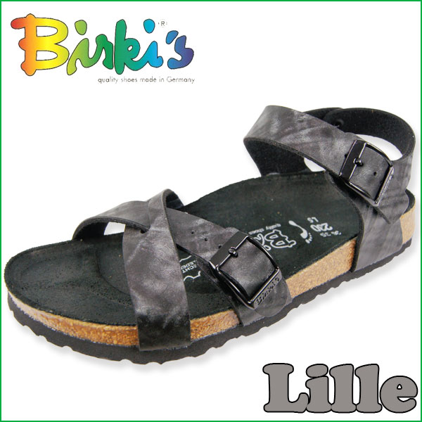 Birkis ビルキー サンダル/リリー/レディース：シャイニーチェックブラック Lille 女性用 可愛い かわいい ブラックの通販はその他サンダル