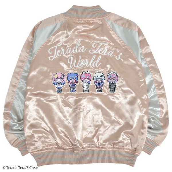 寺田てら スカジャン ジャケット アウター サテン 刺繍 長袖 クリエイター イラストレーター tt1833-704