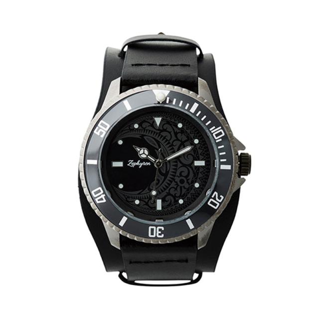 Zephyren ゼファレン LEATHER WATCH -MOON- BLACK_1