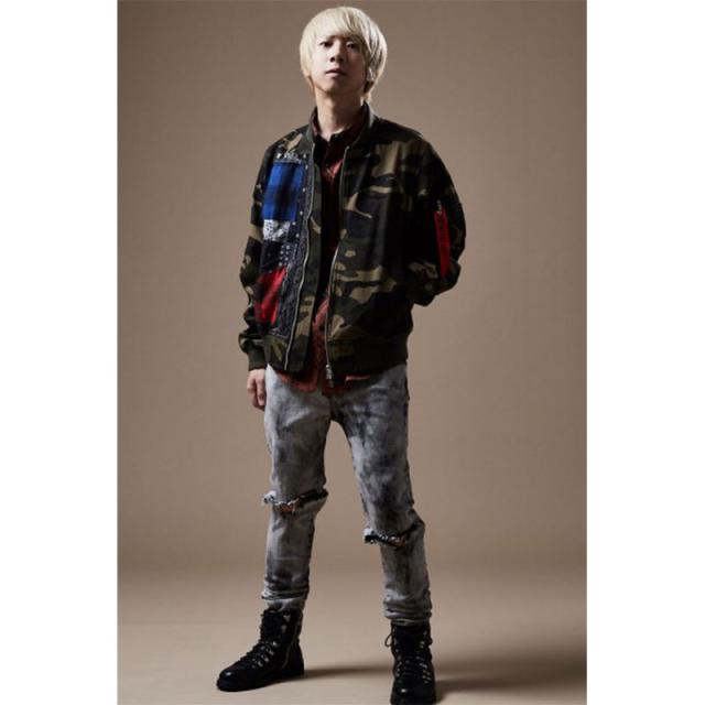 Zephyren ゼファレン KNEE CLASHED SKINNY BLACK/DENIM