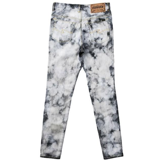Zephyren ゼファレン KNEE CLASHED SKINNY BLACK/DENIM