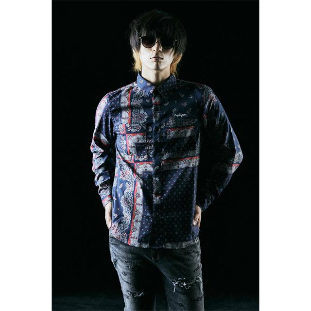Zephyren ゼファレン SHIRT L/S - Resolve - NAVY PAISLEYの通販はau