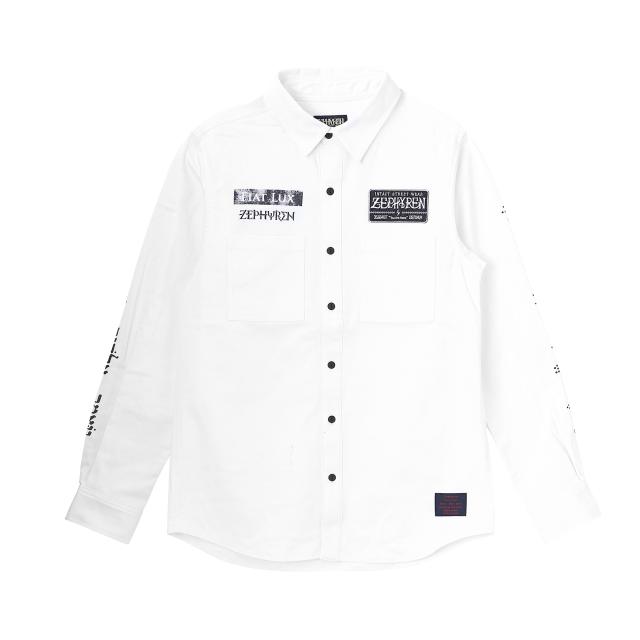 Zephyren ゼファレン EMBLEM SHIRT L/S WHITE / fiat lux