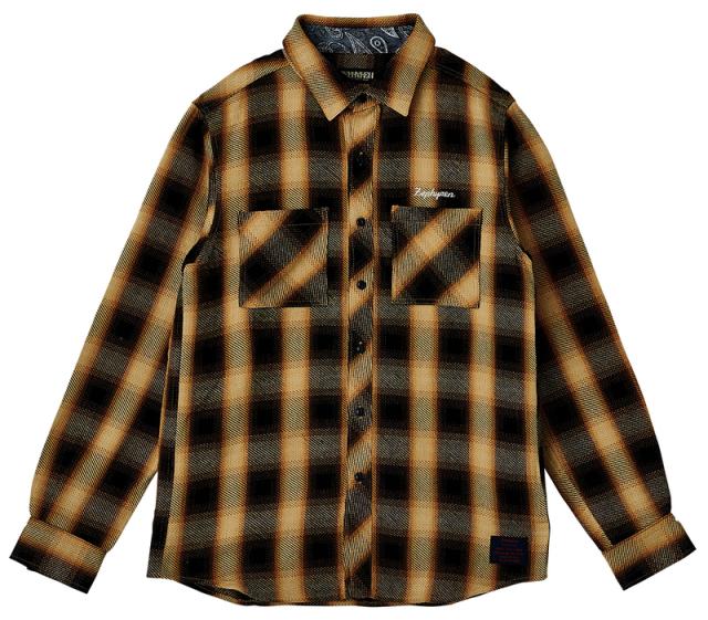 Zephyren ゼファレン CHECK SHIRT L/S - Resolve - BLACK / YELLOW