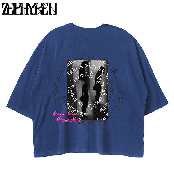 Zephyren ゼファレン DOLMAN BIG TEE L/S BLUE / Creux