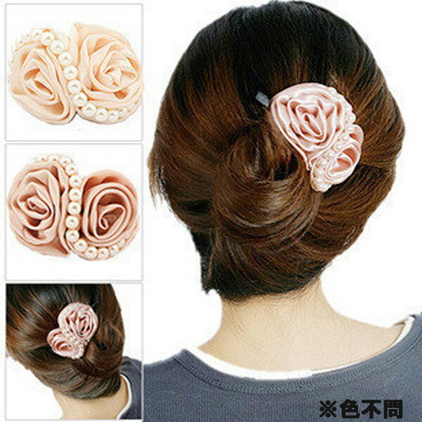 [送料無料][色不問]〔バレッタ：髪飾り：S字型〕アクセサリー レディース エレガント オシャレ 花 パール 大人気 普段使い(色不問) バレッタ・ヘアクリップ