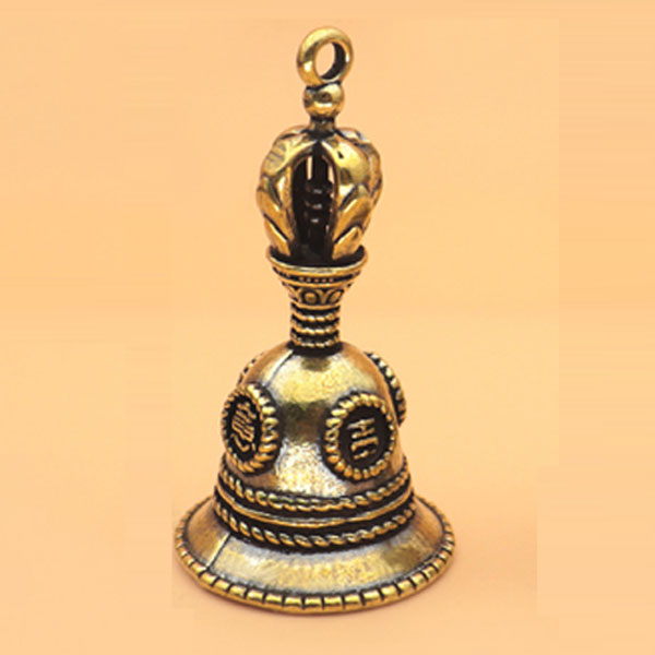 チベット密教法具 ガンター（金剛鈴）（五智如来）＆五鈷杵セット M