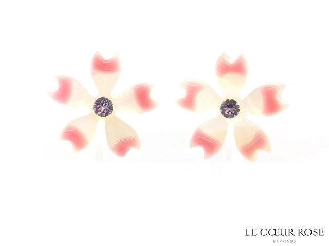 樹脂製 さくらモチーフの直付けノンホールピアス イヤリングの通販はau Pay マーケット イヤリング専門店 ルクールロゼ