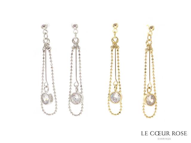 ボールチェーン キラキラストーン 揺れる 樹脂製 ノンホールピアス イヤリング キレイめ シンプル 金属アレルギーの通販はau Pay マーケット イヤリング専門店 ルクールロゼ