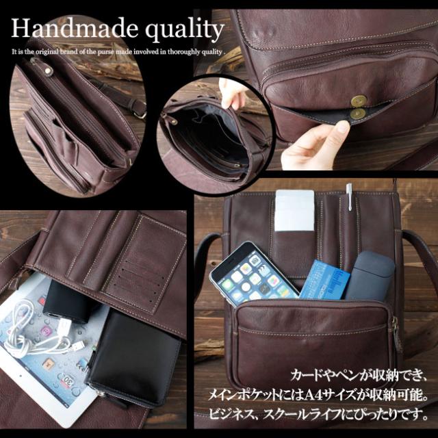 本革 レザーバッグ カーフスキン 斜め掛け ショルダーバッグ 通勤 通学