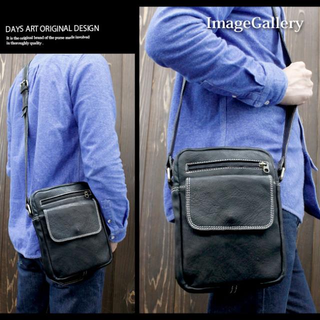 本革 レザーバッグ カーフスキン ミニバッグ ショルダーバッグ 前面