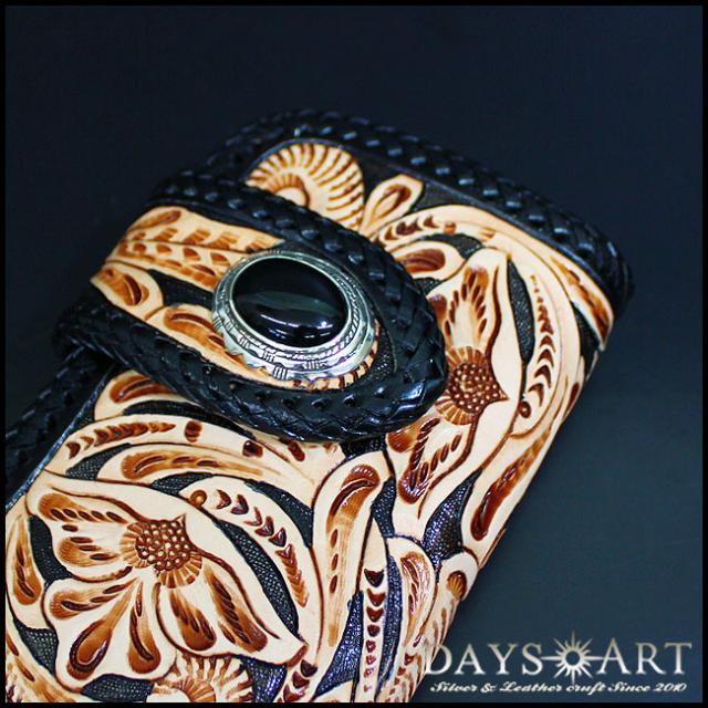 シルバー925 天然石 オニキスコンチョ オーバル型 オクタゴンシルバー