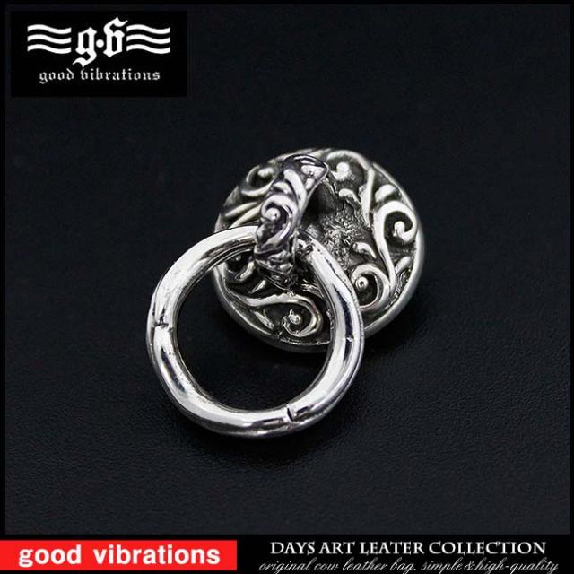 good vibrations グッドバイブレーション シルバー925 アラベスク模様 ウェーブリング シルバーアクセ ネイティブデザイン サイドコンチョ ウォレットチェーン用に  長財布 レザーウォレット カスタムパーツ 革財布 コンチョのみ  【ギフト】   dh048