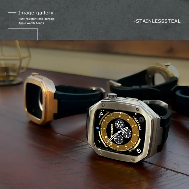 アップルウォッチラバーバンドベルトウルトラAppleWatchカバーケース566 : アップルウォッチ 用 ウルトラ ULTRA 49mm ステンレス