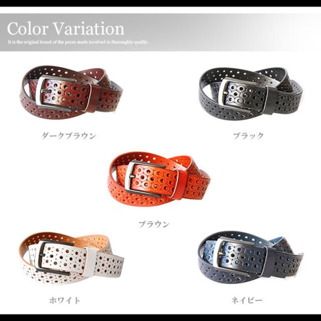 レザーベルト メンズ 本革 ヘキサゴン 型押し バックルベルト ブラック