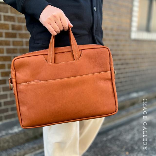 ブリーフケース スリム カーフスキン レザーバッグ 2way ビジネス