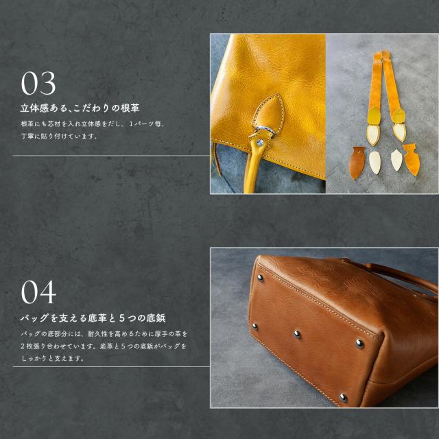 トートバッグ 本革 ミニトート 小さめ メンズ レディース ビジネス カジュアル 牛革 バッグ ハンドメイド 高級 タンニン鞣し革 イタリアンレザー ミッスリーレザー_12