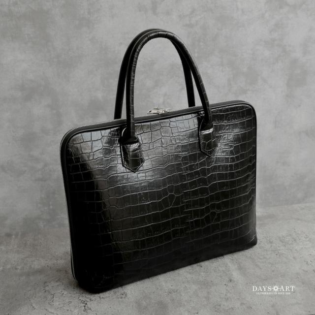 2type ブリーフケース クロコ型押し シュリンクレザー トートバッグ