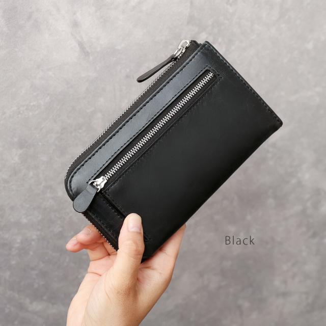 小さい長財布 レザーウォレット メンズ ミニ財布 バロンレザー 本革 ミニ財布 キャッシュレス L字ファスナー レディース ユニセックス 小銭入れあり メンズ財布 ギフト lw251