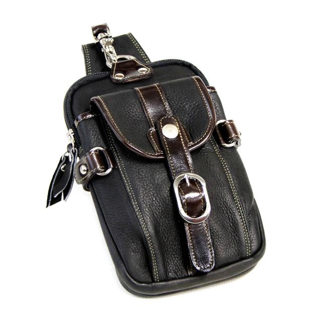 ベルトポーチ レザーバッグ 牛革 長財布入れ センターベルトデザイン