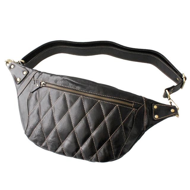 本革 レザーバッグ ボディバッグ ダイヤキルティング スリングバッグ