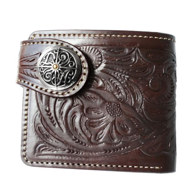 レザークラフト カービング 二つ折り財布 ハーマンオーク・ツーリング