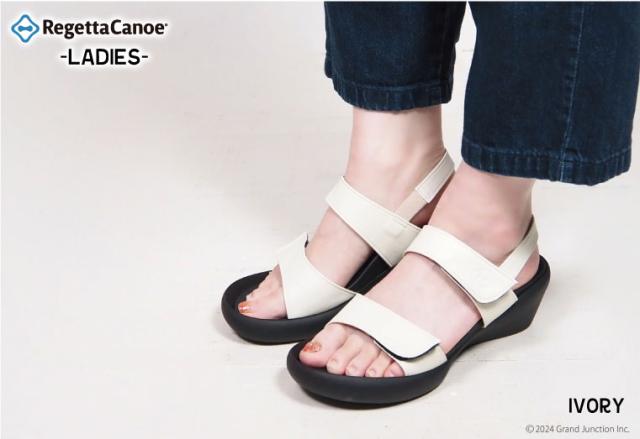 送料無料 リゲッタ カヌー レディース サンダル 歩きやすい ストラップ 幅広 4E 5E ワイズ ウェッジソール ヒール/ CJLW5512/CJLW5513/ lvw296