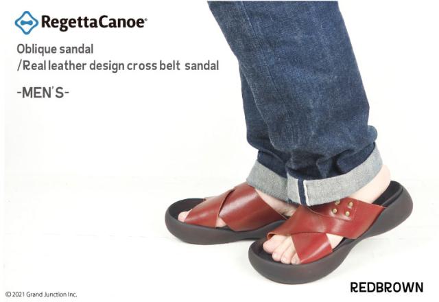 《11%OFF セール》 送料無料 リゲッタ カヌー サンダル メンズ クロスベルト 本革 レザー 生地 つっかけ 履きやすい 日本製/ CJOS8505/lvw554 夏