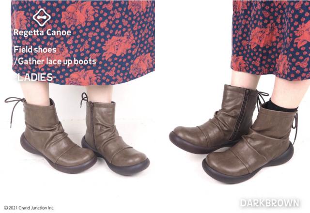 《13%OFF セール》 送料無料 リゲッタ カヌー レディース ブーツ  ギャザー バック レースアップ サイドジップ ショート丈 日本製/ CJFS001C/ lvw567 冬 冬新作