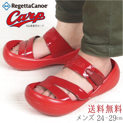 送料無料 リゲッタ カヌー メンズ サンダル 広島カープ コラボ 鯉 刺繍 野球 3本ベルト 日本製/BCBF5137HC /lvw585 夏の通販は 6,073円