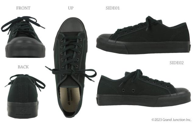 [FINE VULCANIZED]スニーカー メンズ レディース LOW TRAINER ローカット キャンバス 黒 ソール　日本製 久留米 ムーンスター/ MNS050 　　父の日