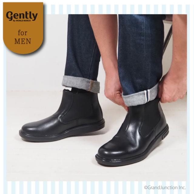 革靴 カジュアル メンズ 本革 トラッド サイドゴア ブーツ 2WAY