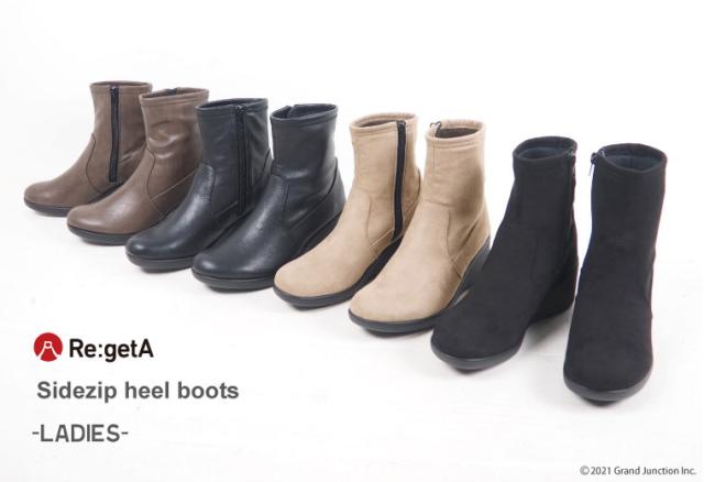 送料無料 ブーツ レディース ショートブーツ 靴 ジップアップ ウェッジ