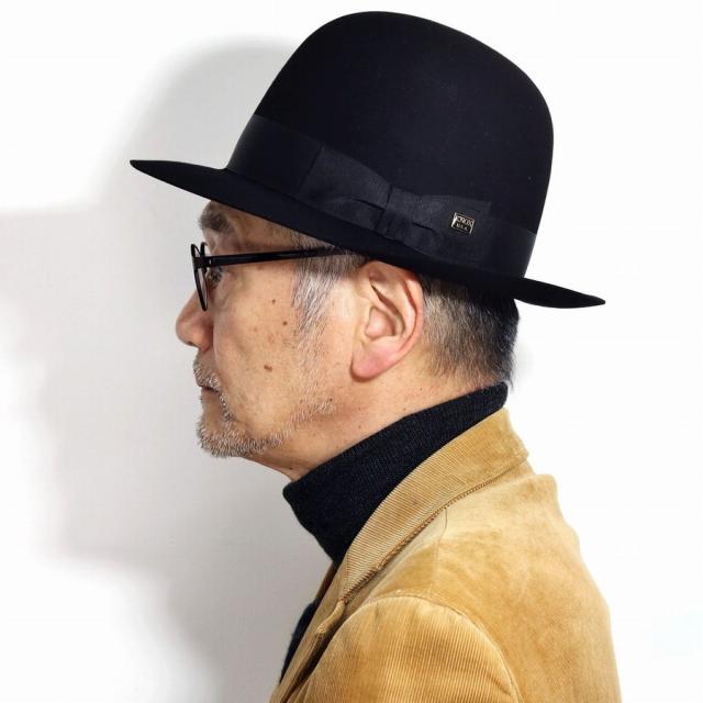ボーラーハット KNOX 帽子 日本製 フェルト帽 紳士 ブランド フェルトハット オープンクランハット ノックス 中折れハット 黒 ブラック クリスマス ギフト 誕生日 プレゼント 男性 帽子通販_9
