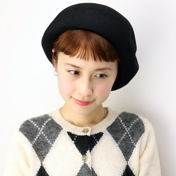 帽子 レディース ベレー帽 国産バスクベレー 大きいトップで耳まですっぽり ブラック ベレーの通販はau Pay マーケット Elehelm帽子 専門店