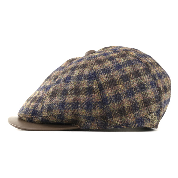 ステットソン ハンチング チェック柄 大きいサイズ Lサイズ LLサイズ stetson 帽子 つば羊皮 8方_1