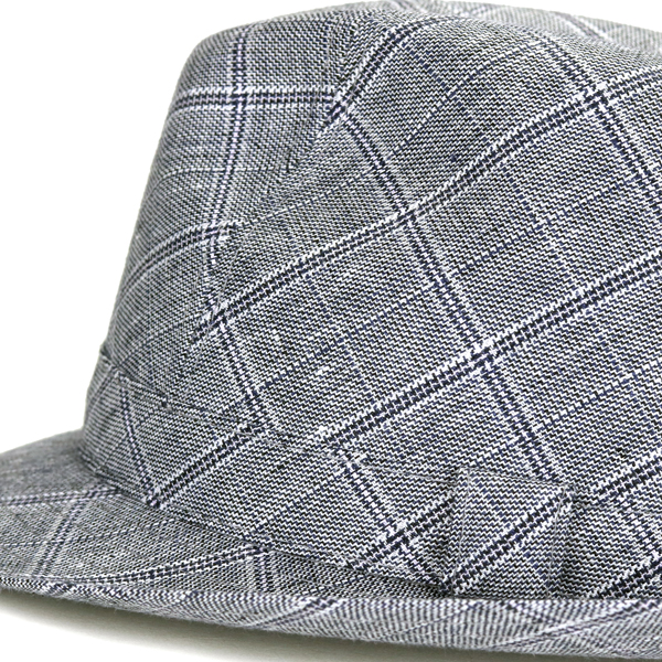 カシュケット ハット チェック 中折れハット メンズ 大きいサイズ 56cm 58cm 60cm 62cm リネン 中折_4