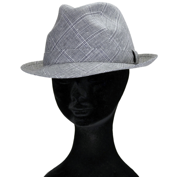 カシュケット ハット チェック 中折れハット メンズ 大きいサイズ 56cm 58cm 60cm 62cm リネン 中折_6