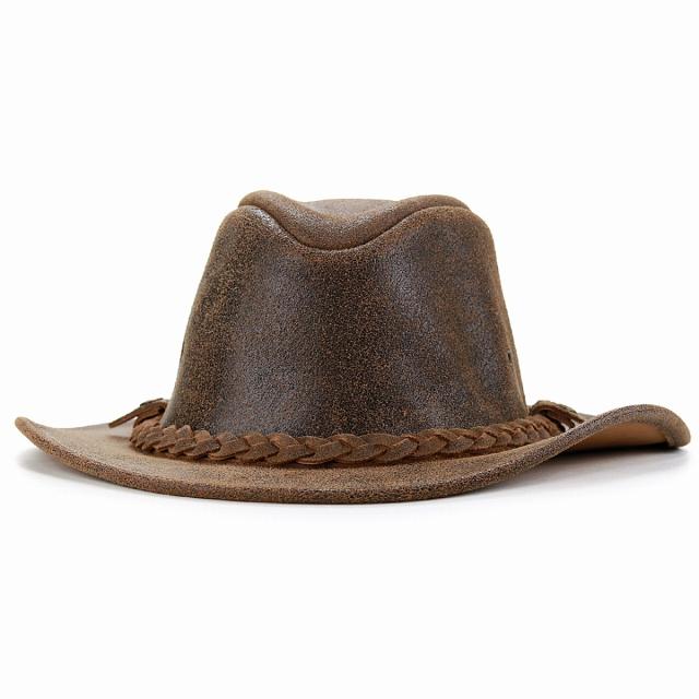 本革 カウボーイ ハット ヘンシェル レザー 帽子 HENSCHEL ダメージ