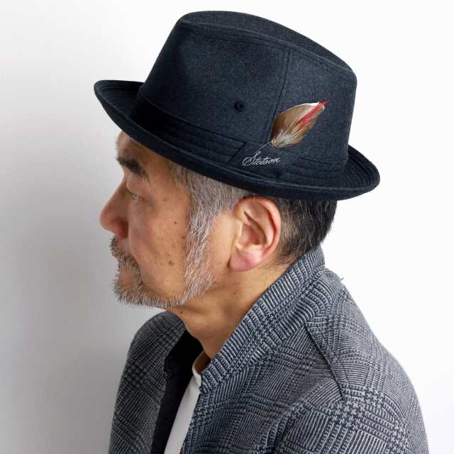 stetson 帽子 メンズ 中折れ ハット 秋冬 STETSON 羽根付き 