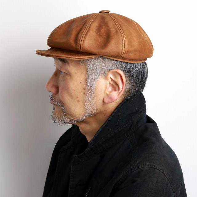 NEW YORK HAT レザー キャスケット メンズ 大きいサイズ キャスケット帽 ヴィンテージレザー Vintage