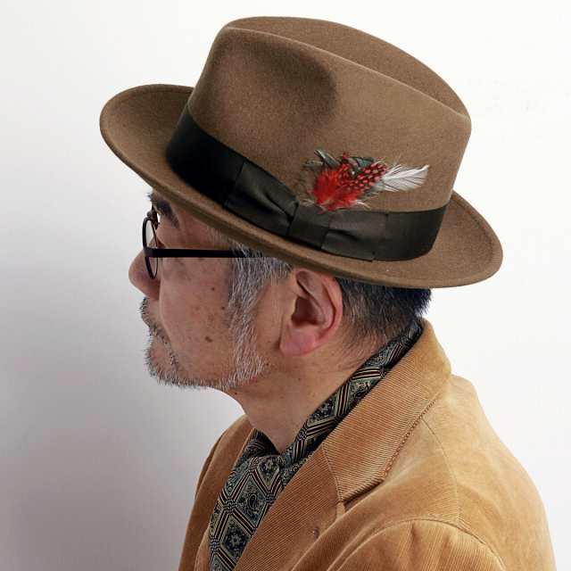 ステットソン フェルトハット メンズ 秋冬 stetson 帽子 羽根付き フェルト帽子 ウール 毛100％ ク